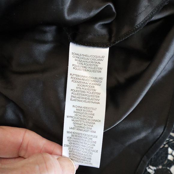 Milly 99YD99 Women's Sz 10 Black Yasmin Daisy Lace Ruffle Hem Mini Dress - Picture 14 of 15